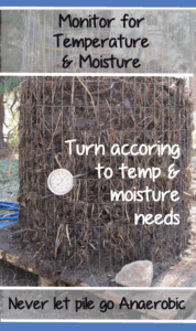 making a compost pile - monitor and turn