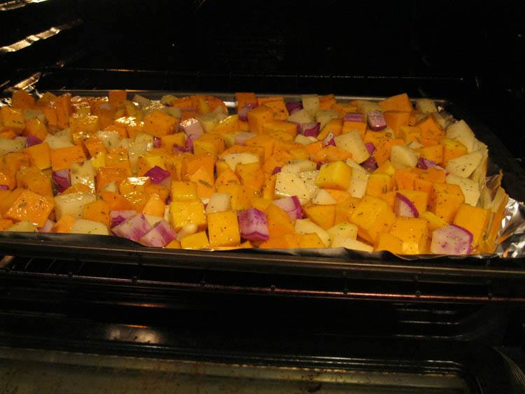 Roasted Vegetables in oven